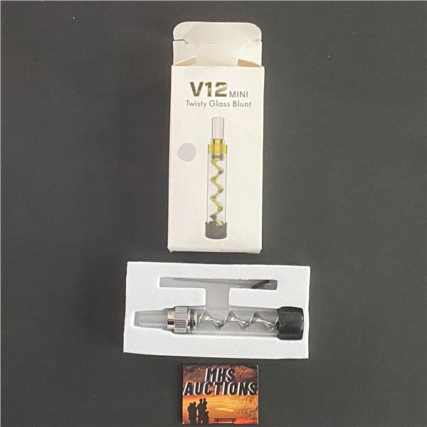 V12 MINI TWISTY GLASS BLUNT NEW SILVER COLOUR