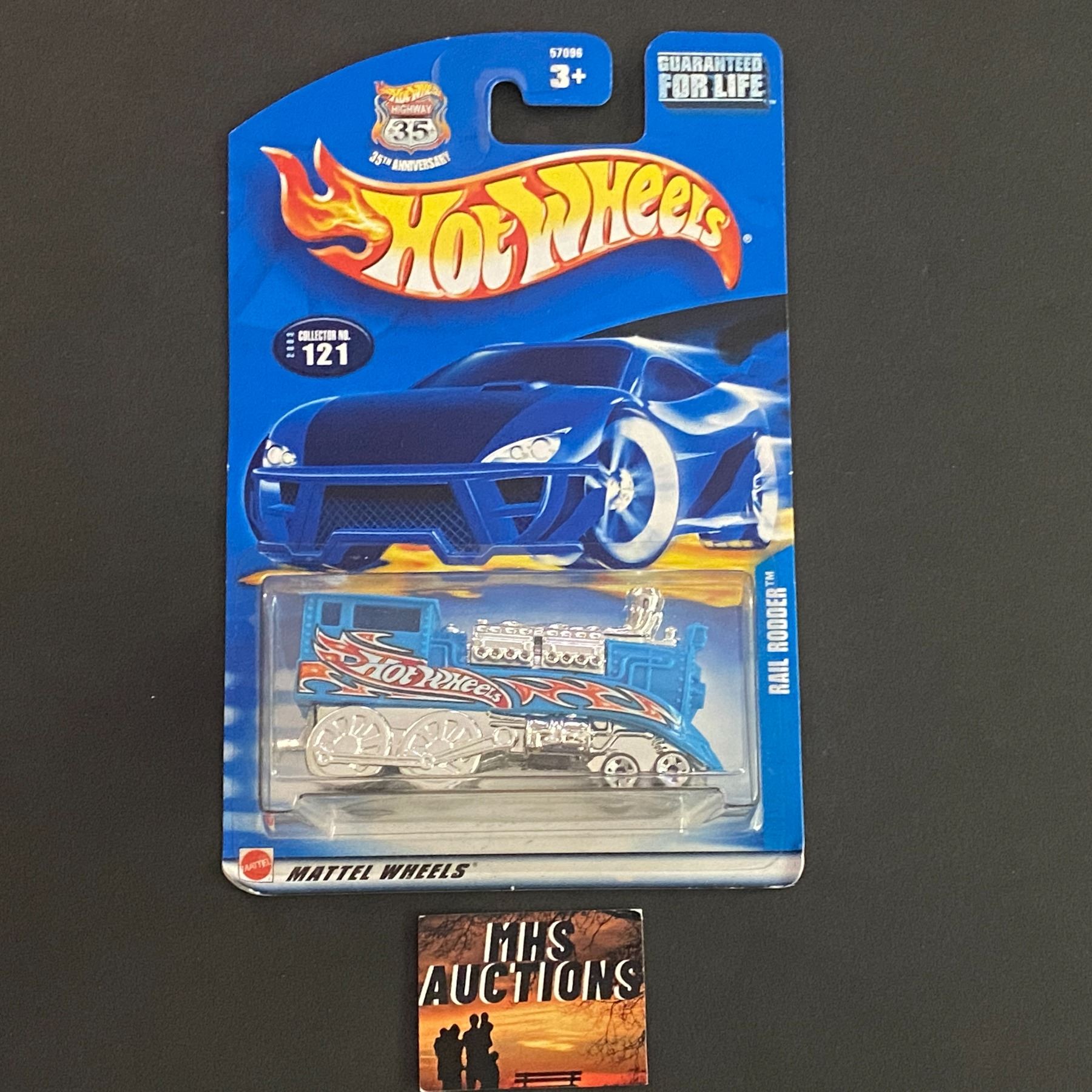 HOT WHEELS BLUE RAIL RODDER CHROME WHEELS 1/64TH SCALE