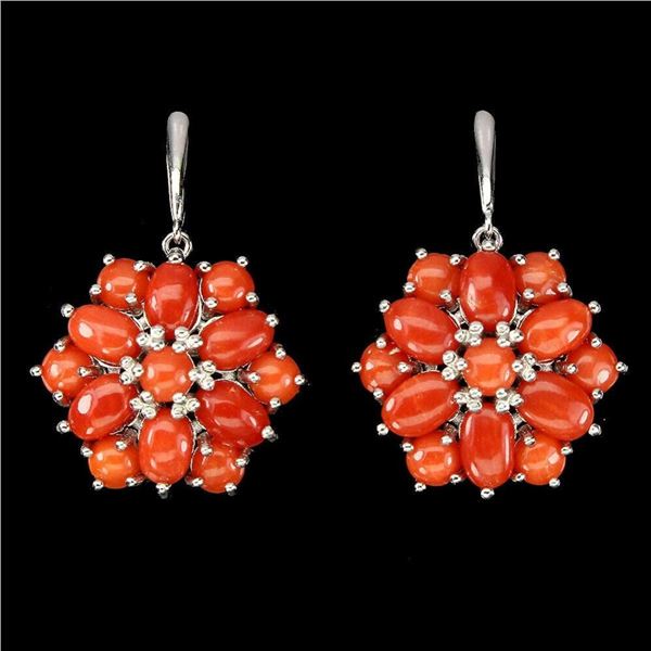 Natural  Italian  Coral Earrings