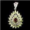 Image 1 : Natural Red Ruby Chrome Diopside Peridot Pendant