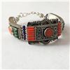 Image 2 : Tibet Hand Made Coral & Turquoise Bracelet