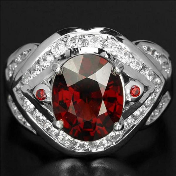 NATURAL RED SPESSARTITE GARNET Ring