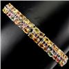 Image 2 : Natural Multi Color Sapphire, Rhodolite Garnet Bracelet
