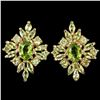 Image 1 : NATURAL AAA APPLE GREEN PERIDOT OVAL & MARQUISE Earring