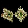 Image 2 : NATURAL AAA APPLE GREEN PERIDOT OVAL & MARQUISE Earring