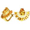 Image 2 : NATURAL 9X7MM ORANGISH YELLOW CITRINE Earrings