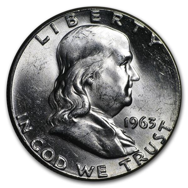 1963 CH BU Franklin Half Dollar