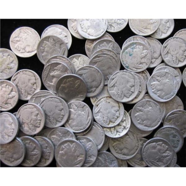 100 RD Buffalo / Indian Head Nickels