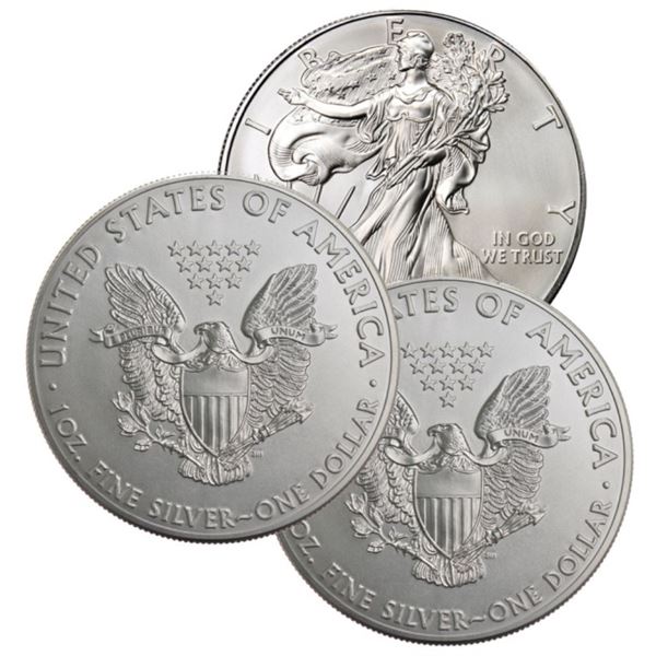 (3) Random Date US Silver Eagles -