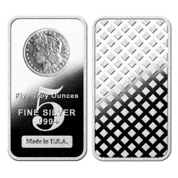 5 oz Silver Bar - Morgan Design