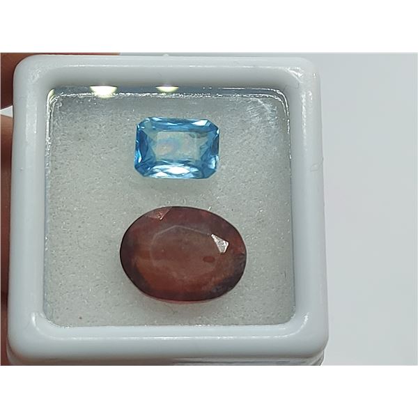 2.08 ct TOPAZ and 6.53 ct. HESSONITE GARNET