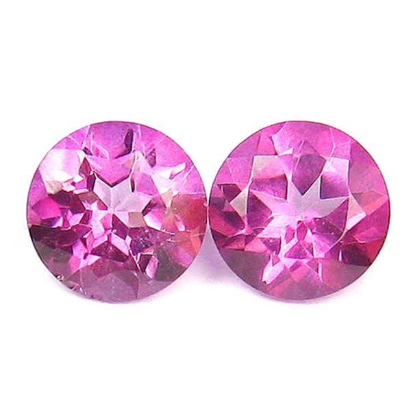1.23 ct 2 PCS DAZZLING RAREST ! TOP LUSTER SPARKLING RICH FIRE SUPERB PINK TOPAZ