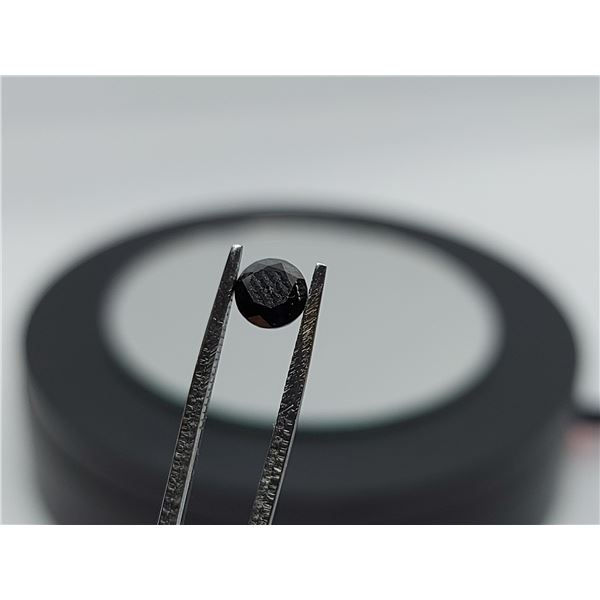 0.77 ct Eye-Clean Jet Black Round Loose Natural DIAMOND