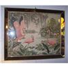 Image 1 : Flamingo Print in mirror frame (modern art) #1800488