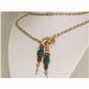 Image 1 : TRIFARI Green Moghul Double Drop Necklace Melon#1800526