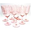 Image 1 : Pink Elegant Depression Glass Goblet Set (8) #1800563