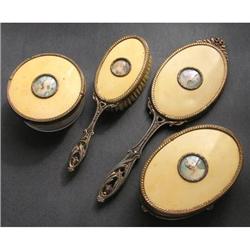 APOLLO Enamel, Brass, Portrait Dresser Set #1800649