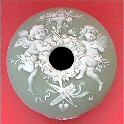 Schafer & Vater Green Jasperware Hair Receiver #1800694