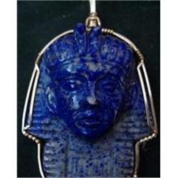 Giant Lapis Lazuli King Tut Carved Pendant #1800962