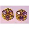 Image 1 : AMETHYST AND 14K GOLD EARRINGS - SCREWBACKS #1801028