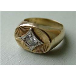 14kt Gold Old Miner Diamond Deco Ring 14k #1801048
