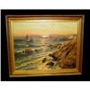 Image 1 : 20c Hawaii Beach Sun Set landscape Oil Painting#1801060