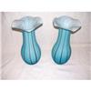 Image 1 : 2 Blue Webb Art Glass Vases #1801232