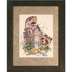 "Raccoons on Bucket" by Lynn Bean - print #1810154