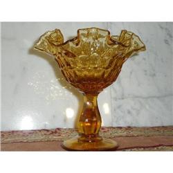 FENTON CRYSTAL AMBER COMPOTE #1810234