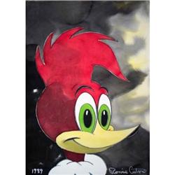 SIGNED  WATERCOLOR WOODY WOODPECKER, 1989 #1810535