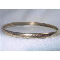 Art Deco Thin Gold Filled Bangle Bracelet , #1812087