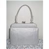 Image 1 : Silver Lamme Lurex Box Style Evening Handbag #1812093