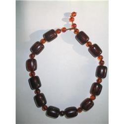 Chunky Root Beer Plastic Lucite Choker Necklace#1812098