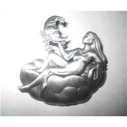 JJ Pewter Brooch - Mystical Maiden Moon & Stars#1812100