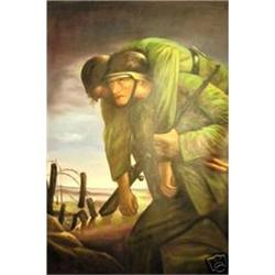 WW2 German Oil Painting KAMERADEN Comrades #1812285