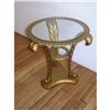 Image 1 : Gold Carved Wooden Round End Table #1812291