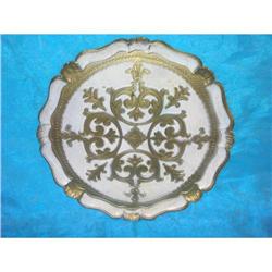 Florentine Italy Gilt Wood Serving Tray Platter#1812304