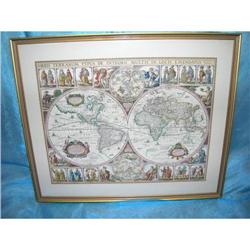 Vintage World Hemispheres Map Art Print Latin #1812308