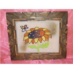 Bumble Bee Pollinating Flower Beaded Picture #1812311