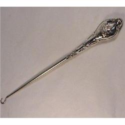 Sterling Silver Angels Pattern Button Hook. #1812332