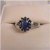 Image 1 : Sapphire and Silver Cluster Ring. #1812339