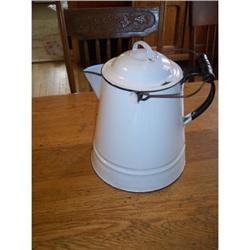 Large White w/Black Enamel Coffee Boiler #1812357