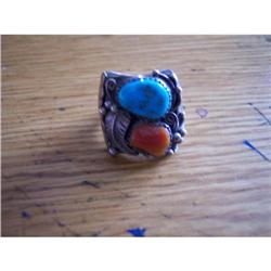 Large Turquoise and Coral Ring #1812406