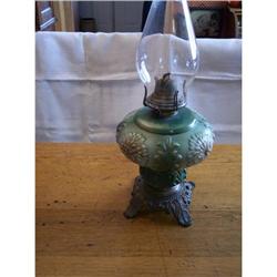 Queen Anne Oil Lamp with Mums #1812413