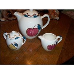 3Pc. Purinton Coffee Set-Fruit Pattern #1812470