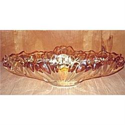 Large Peach Opalescent Art Glass Centerpiece #1812608