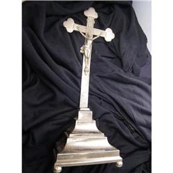 ANTIQUE STANDING ALTAR CRUCIFIX SIGNED #1812619