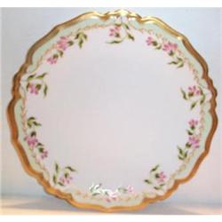 Hand Painted Pink Floral Limoges Plate #1812732