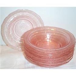 Eight Pink Normandie Berry Bowls #1812794