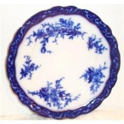 Flow Blue Touraine Decorated Dinner Plate #1812806